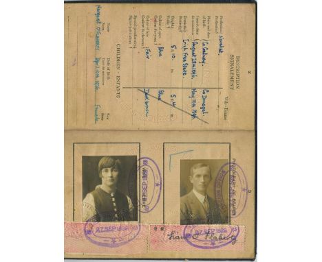 The Authors British PassportO'Flaherty (Liam) His British Passport, issued 'in lieu of Irish Free State Passport D 110907, Se