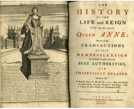 [Salmon (Thos.)]? The History of th Life and Reign of her late Majesty Queen Anne, Folio L. 1740. First Edn. engd. frontis po