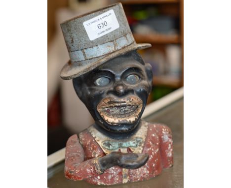 VINTAGE CAST IRON MONEY BANK     