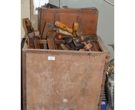 BOX WITH VARIOUS OLD TOOLS     
