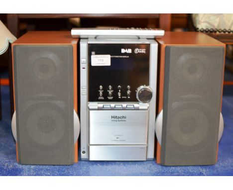 MODERN HITACHI TWIN SPEAKER HI-FI WITH REMOTE     