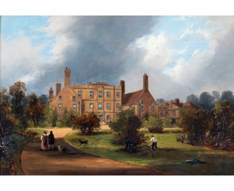 John Wilson Carmichael (British, 1800-1868)Sketch of a Country house, oil on Roberson artist's board, signed lower right, ins