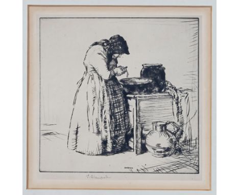 After Edmund Blampied R.E. (Jersey, 1886-1966), "Aunt Elizabeth", reproduction of the etching (Arnold &amp; Appleby 72) origi
