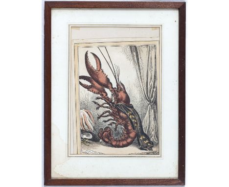 After William Heath (British, 1795-1840), The Prime Lobster (Wellington), hand coloured etching, published by Thomas McLean, 