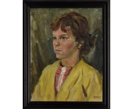 John Kingsley Sutton FRSA (British, 1907-1976)A pair of portraits of two young girls, one titled 'Patricia', oil on canvas, s