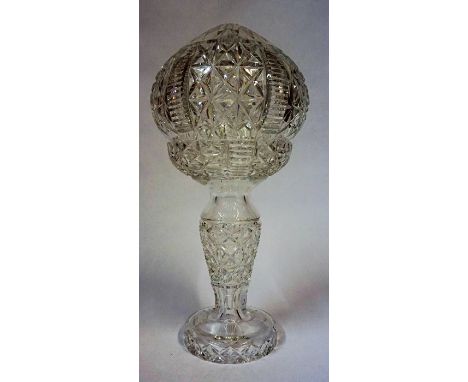 A Crystal Table Lamp with Shade, 37cm high