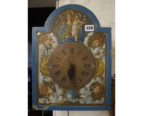 A German Wall Clock by A.Jagemann, circa late 19th century, Decorated with a religous panel to the front, signed to dial, wit