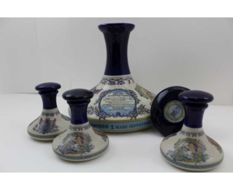 PUSSER'S BRITISH NAVY RUM 54% vol., 1 litre in ornate Wade ceramic ship's style decanter with HMS Victory Trafalgar 1805 deco