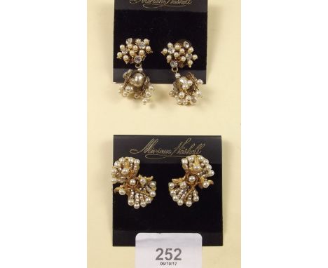 Two Miriam pearl and paste earrings