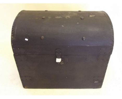 A dome top wooden trunk 61cm wide