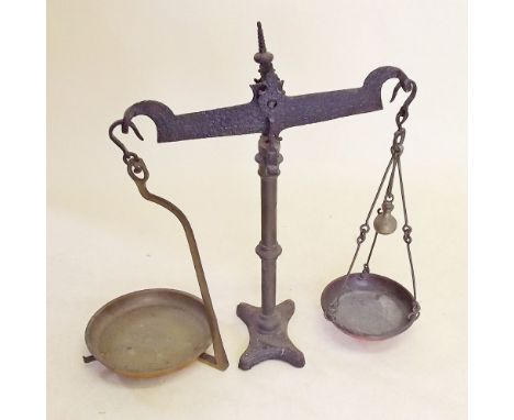A set of large Victorian brass balance scales