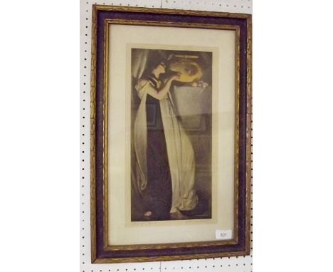 John White Alexander (1856 - 1915)  - pencil signed lithograph Isabella and the Pot of Basil - 18 x 38cm