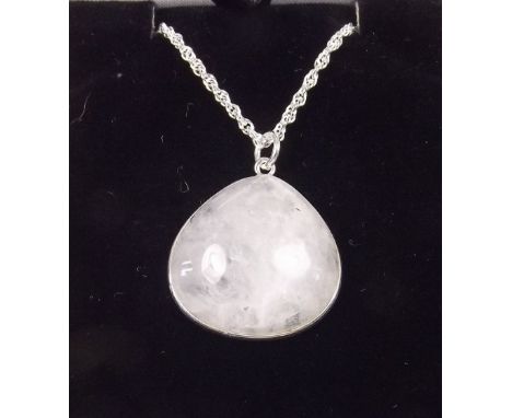 A silver moonstone pendant