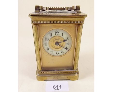 A late 19th century brass cased carriage clock 11.5cm