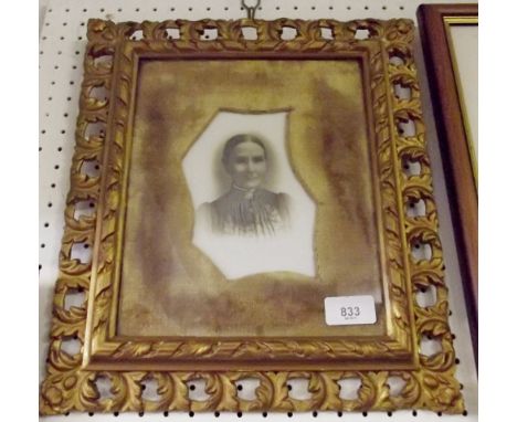 A gilt framed Victorian early photographic portrait print on glass