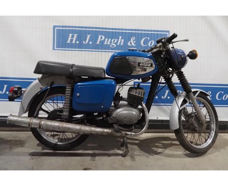 MZ 150cc motorcycle. 1982. Engine has been rebuilt, Runs and rides. Reg. OMP 833X. Key 
