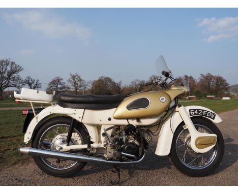 Ariel Arrow motorcycle. 1960. Total rebuild, has been in storage so will need recommissioning. Matching numbers, c/w old logb
