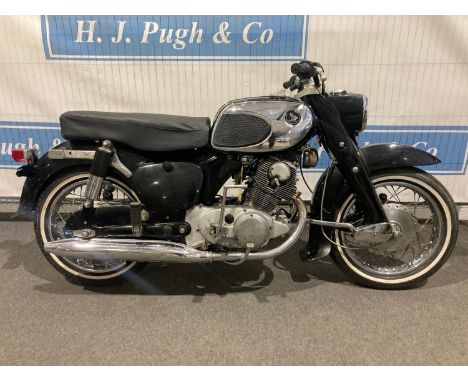 Honda C77 305 motorcycle. 1965. Runs but needs battery. c/w vintage Japanese dating certificate and NOVA. 