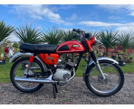 Yamaha HSI motorcycle. 90cc. 1970. US import, 2 stroke engine, starts and runs. Matching numbers. Comes with NOVA and America