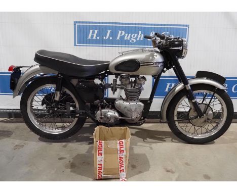 Triumph pre unit 5T/T100 motorcycle. 1956. 500cc. All alloy engine with historic log books, original reg number for refurbish