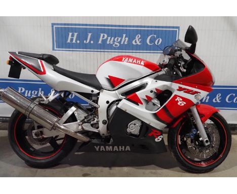 Yamaha R6 motorcycle. 599cc. 1999. Runs and rides. This machine had an engine change 12 months ago. Reg, T278 JJW. V5 and key