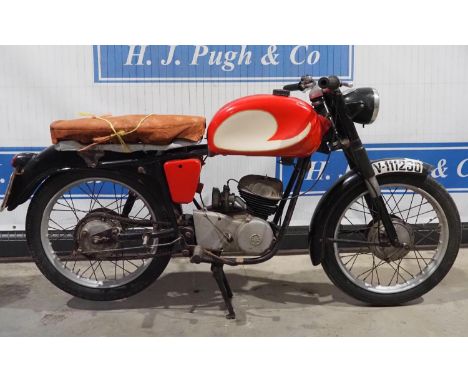 Ossa 125C2 motorcycle. 1960/62. Frame No. B43659. Engine No. M43659. Spanish number plate V-111290 