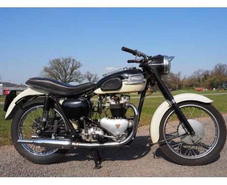 Triumph Tiger 110 motorcycle. 1958. Reg. UYT 950. Frame no. 015200. Engine no. 015200. This bike has been in the same ownersh