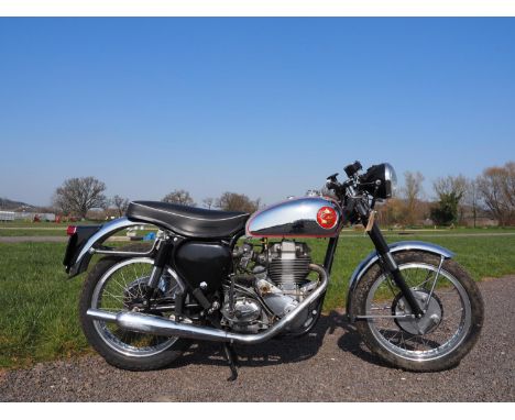 BSA DB32 Goldstar motorcycle. 1957. 350cc. Frame no. CB32.4701. Originally fitted with engine no. CB32.GS.650, this had a blo