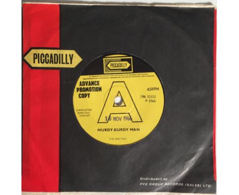 THE SPECTRES - HURDY GURDY MAN 7" DEMO (ORIGINAL UK PRESSING - PICCADILLY 7N 35352). Another fantastic pre-Status Quo rarity 