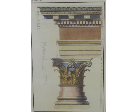 Tab XXXVIII architectural print, framed under glass, 54 x 73cm including frame 