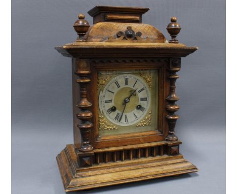 Junghans mantle clock  with silvered chapter ring with roman numerals 37cm 
