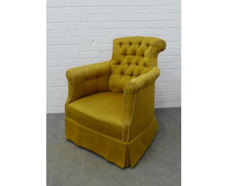 Early 20th century button back armchair , 84 x 72 x 52cm 