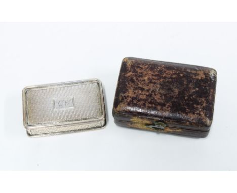 William IV silver vinaigrette by Nathanael Mills, London 1835, with engine turned case, pierced silver gilt grill with sponge