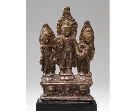 BronzeKashmir , 12th century Dimensions: Height 11 cm Width 7 cm Depth 3 cm without baseWeight: 235 grams Statue of Buddha fl