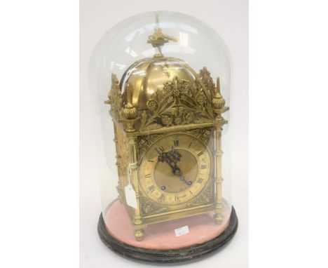 John Stacey of Derby A John Stacey of Derby(1891) Victorian Lantern clock under glass dome by with two train W and H spring d