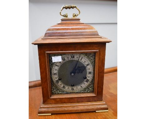 A Smith of Derby three train bracket clock retailed by Goldsmiths, Sanders & Company London, with 8 day spring movement, chim