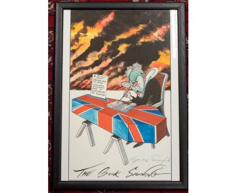 Gerald Scarfe (b.1936)The Book Signing (Tony Blair)lithograph, 47.5 x 32cmsigned in pencil on mountProvenance: purchased dire