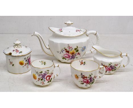 A collection of Crown derby posy pattern ceramics to include; Tea Pot, tea cups, saucers, side plates, small dinnerware piece