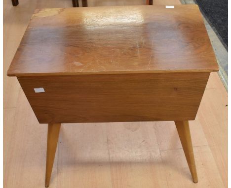 A mid 20th century light mahogany Games Table, together with a 1950s Sewing Table.