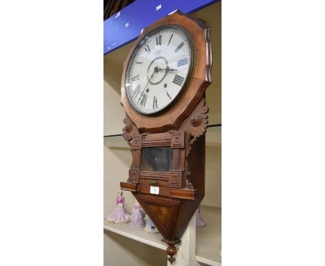 Late 19th Century Victorian mahogany wall clock