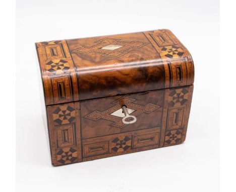 19th century walnut inlaid Tea Caddy
