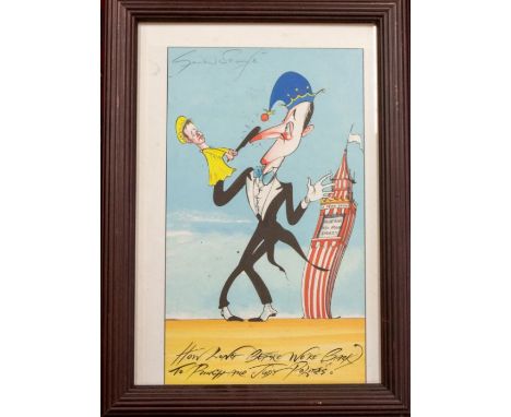 Gerald Scarfe (b.1936)How Long Before We're Back to Punch and Judy Politics ? (David Cameron) lithograph, 47.5 x 32cmsigned i