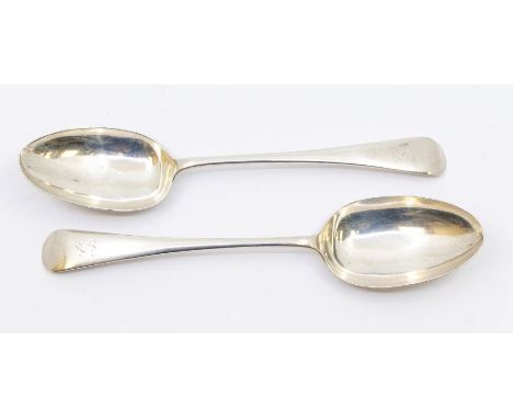 A pair of Edwardian silver serving spoons, Sheffield 1901, maker James Dixon & Sons Ltd, length approx 21.5cm combined weight