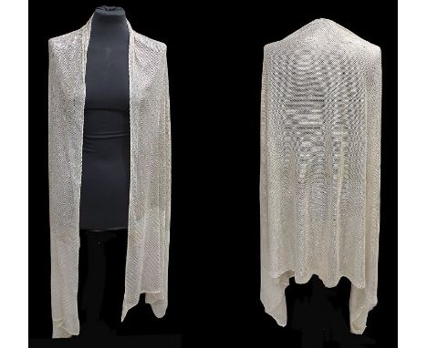 A gold heavily embellished shawl mid 1920s. From Egypt known as an Assuit, this item measures 27’ wide x 98’ length (slight d