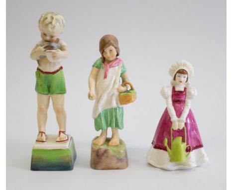 Two Royal Worcester figures along with another Worcester figure
