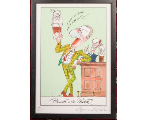 Gerald Scarfe (b.1936)Drunk with Power (Nigel Farage) lithograph, 47.5 x 32cmsigned in pencil on mount, with Certificate limi