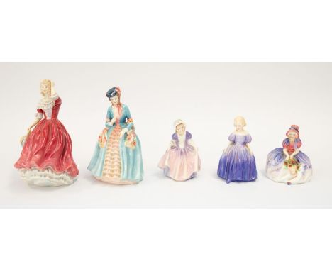 Four Royal Worcester lady figures of Marie, Monica, Dinky Do, along with two Paragon lady figures