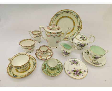 Early to mid 20th century Worcester and Minton tea and coffee set, plus a mid 20th century Paragon tea set.