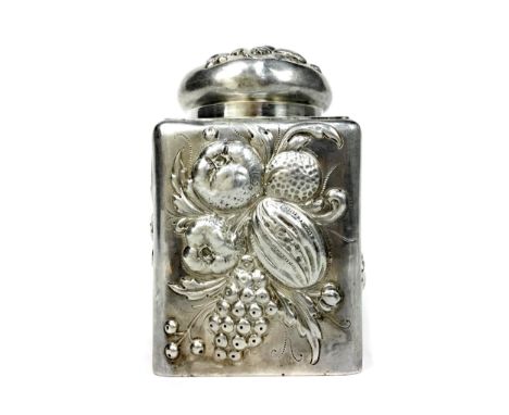 EARLY 20TH CENTURY CONTINENTAL SILVER CADDY, with pseudo Hanau Karl Kurz marks, import marks for Theodor Hartmann, London, th