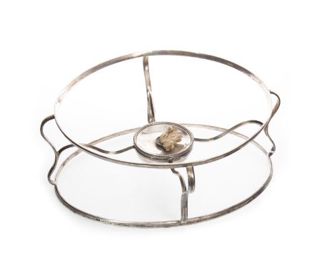 GEORGE III SILVER DISH STAND WITH SPIRIT LAMP, maker William &amp; Patrick Cunnigham, Edinburgh 1796, of open oval form, with